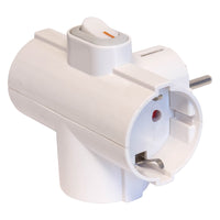 ADATTATORE TRIPLO SALVASPAZIO spina 2P+T 16A  - FANTON