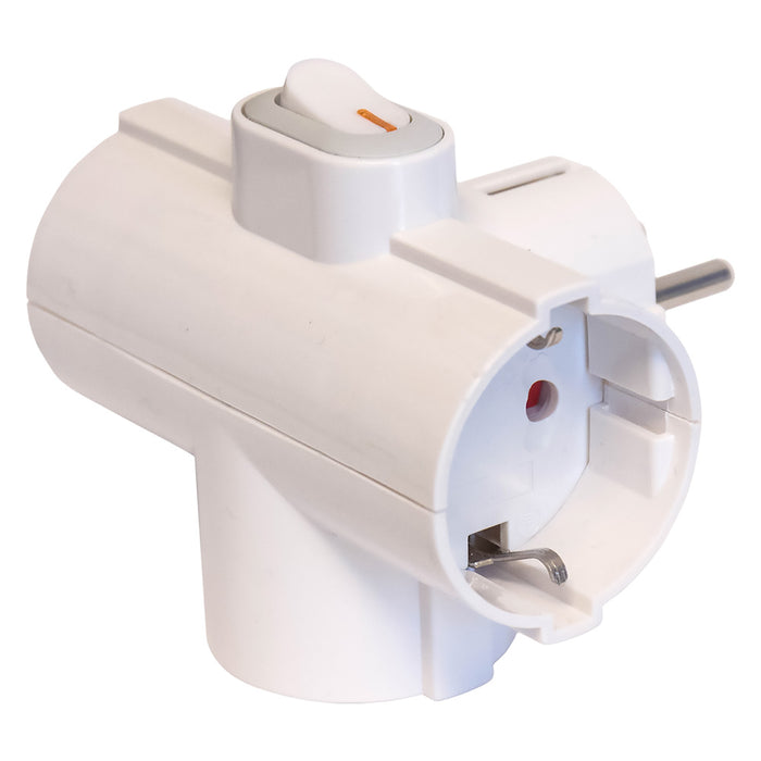 ADATTATORE TRIPLO SALVASPAZIO spina 2P+T 16A  - FANTON