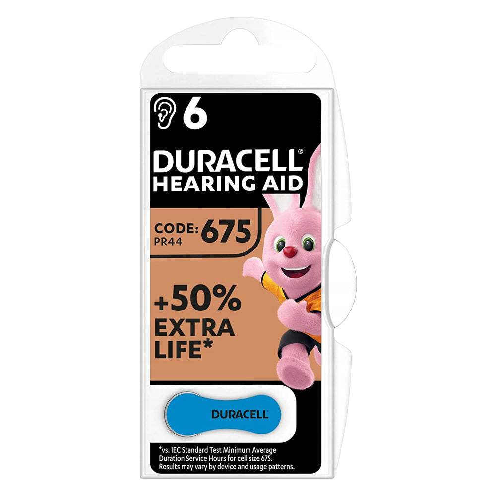PILA PER APPARECCHI ACUSTICI 'DA 675' Pz 6 - 1,4 V  - DURACELL