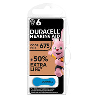 PILA PER APPARECCHI ACUSTICI 'DA 675' Pz 6 - 1,4 V  - DURACELL