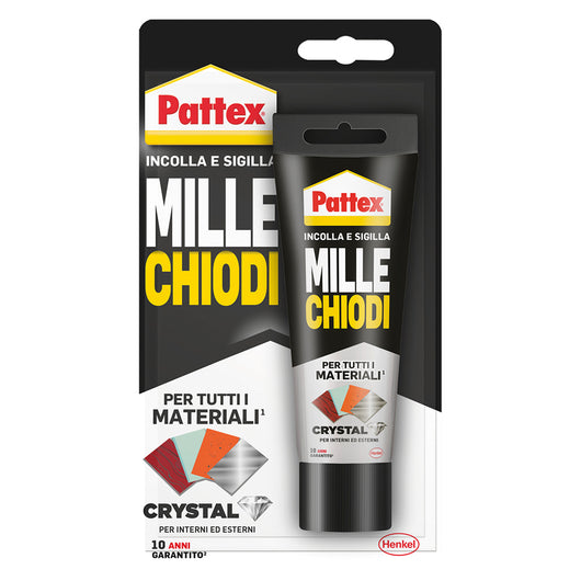 ADESIVO MILLECHIODI 'CRYSTAL' gr. 90 trasparente- 12 pezzi  - PATTEX