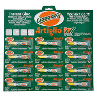 ADESIVO CIANOCRILATO 'ARTIGLIO CIANOWIL' gr.3 - 12 tubetti display appendib.  - WILBRA