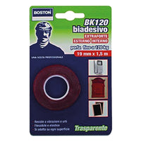 NASTRO BIADESIVO EXTRA FORTE INVISIBILE mm. 19 x 1,5 mt  - BOSTON