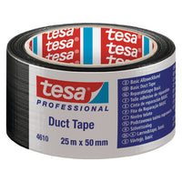 NASTRO TELATO 'DUCT TAPE 4610' mm 50 x mt. 25 - colore nero- 6 pezzi  - TESA