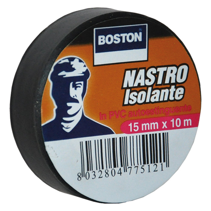 NASTRO ISOLANTE mm. 15 x 10 mt - giallo/verde- 10 pezzi  - BOSTON