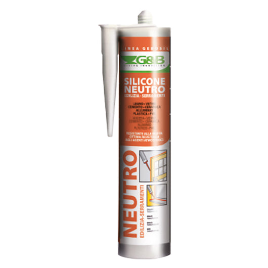 SILICONE NEUTRO PER EDILIZIA E SERRAMENTI 'GEBOSIL trasparente ml 310  - G&B