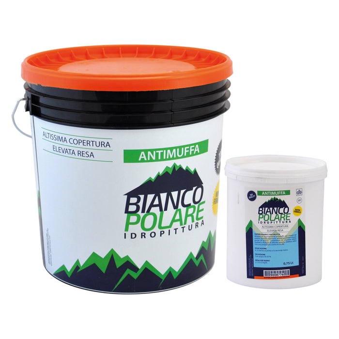 IDROPITTURA SUPERLAVABILE ANTIMUFFA Lt. 0,750- 6 pezzi  - BIANCO POLARE