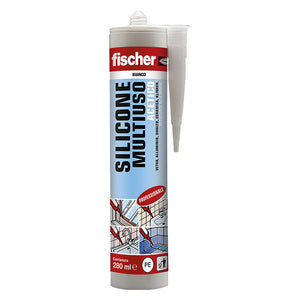 SILICONE ACETICO MULTIUSO RAL 9005 nero ml 280  - FISCHER