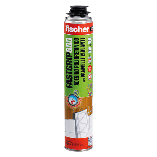 SCHIUMA POLIURETANICA ADESIVA 'FASTGRIP' FASTGRIP 800 ml 800 - per pistola- 12 pezzi  - FISCHER