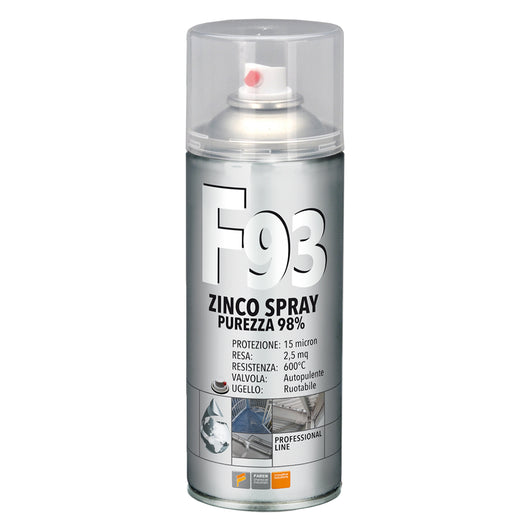 SMALTO SPRAY ZINCO 98% 'F93' ml 400- 12 pezzi  - FAREN