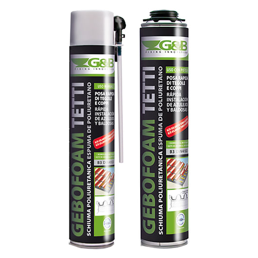 SCHIUMA POLIURETANICA TEGOLE E COPPI 'GEBOFOAM' ml 750 tipo P - per pistola- 12 pezzi  - G&B