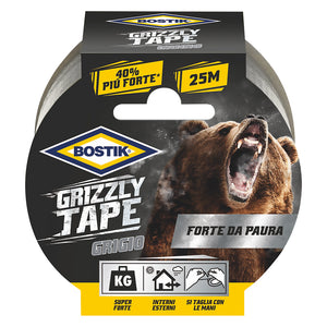 NASTRO TELATO 'GRIZZLY TAPE' mm 50 x 25 mt - grigio- 6 rotolo  - BOSTIK