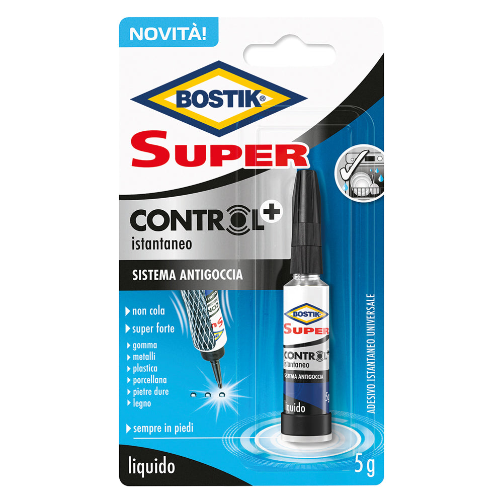 ADESIVO CIANOCRILATO 'SUPER CONTROL +' gr. 5- 24 blister  - BOSTIK