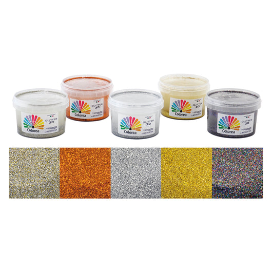 GLITTER PER DECORAZIONI ml.250 - color argento- 6 pezzi  - COLOREA