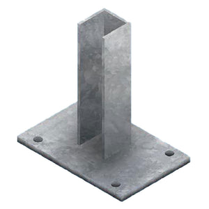 BASE SUPPORTO PER PALETTO QUADRO zincata - per paletto mm 50 x 50- 4 pezzi  - FERRO BULLONI