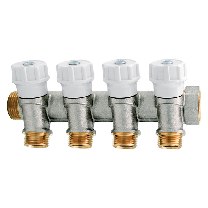 COLLETTORE CON RUBINETTO D'ARRESTO 4 vie- 4 pezzi  - ITAP