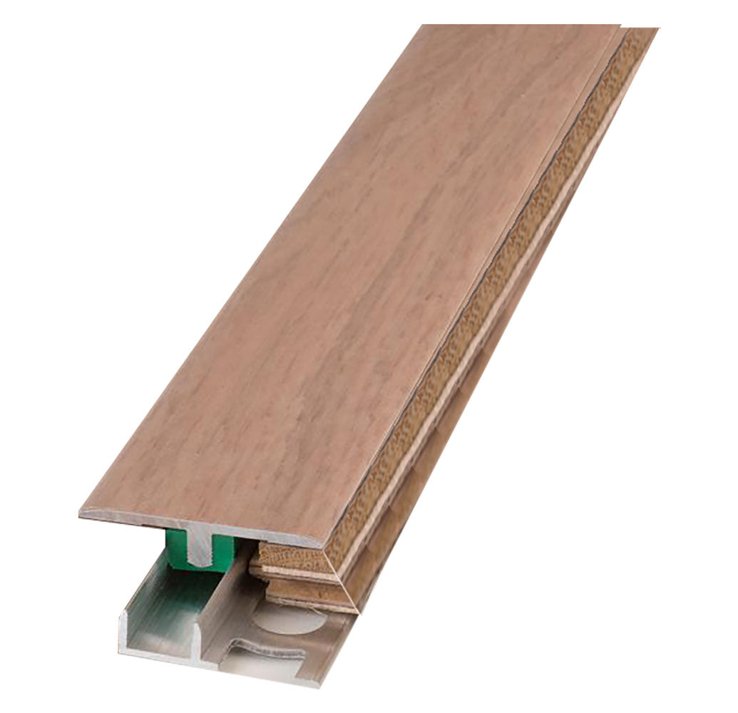 PROFILO PIATTO CON BASE PER LAMINATO E PARQUET 'UN rivestito rovere- 2 pezzi  - PROFILPAS