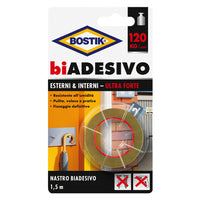 NASTRO BIADESIVO IN SCHIUMA PER ESTERNI/INTERNI mm. 19 x 1,5 mt- 6 pezzi  - BOSTIK