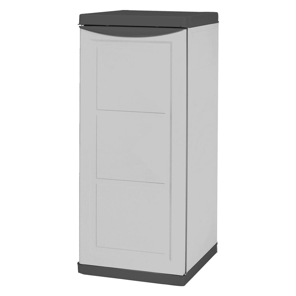 ARMADIO BASSO PORTA BOMBOLA 'COLONNA' cm 40 x 45 x h.91 - grigio/nero  - TRIOPLAST