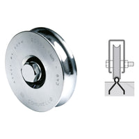 RUOTA PER CANCELLI GOLA A 'U'  ø 100 1 cuscinetto 310 (100S) h.gola 9,5 mm- 8 pezzi  - COMUNELLO