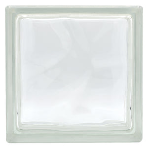 MATTONE IN VETROCAMERA ONDULATO cm 19 x 19 x 8 - blu- 6 pezzi