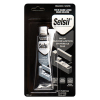 SILICONE ACETICO UNIVERSALE 'SAC 100' bianco ml 50 - (ral 9010) tubetto- 12 pezzi  - SELSIL