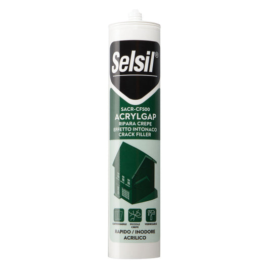 SILICONE ACRILICO EFFETTO RUVIDO 'SACR-CF500' bianco ml 310 (ral 9010)- 12 pezzi  - SELSIL