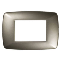 PLACCA COLORE ACCIAIO SPAZZOLATO 'BRIO' 3 posti - 3203/AS'  - FEB