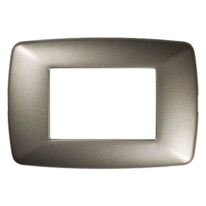 PLACCA COLORE ACCIAIO SPAZZOLATO 'BRIO' 3 posti - 3203/AS'  - FEB