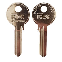 CHIAVE OTTONE NICHELATO '020159' lunghezza 24,3 mm - 5 spine- 10 pezzi  - ISEO