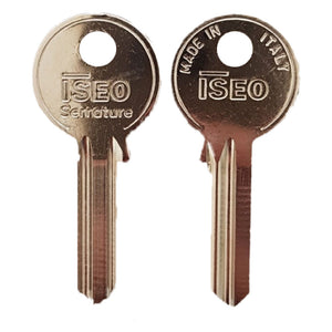 CHIAVE OTTONE NICHELATO '020159' lunghezza 24,3 mm - 5 spine- 10 pezzi  - ISEO