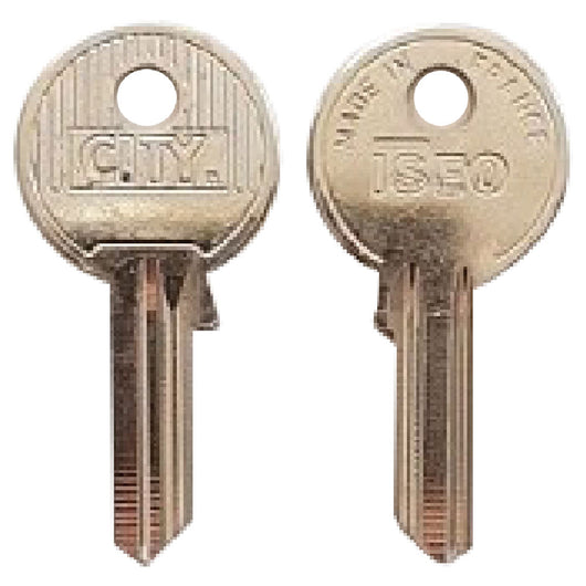 CHIAVE OTTONE NICHELATO '020079' lunghezza 24,3 mm - 4 spine- 10 pezzi  - ISEO