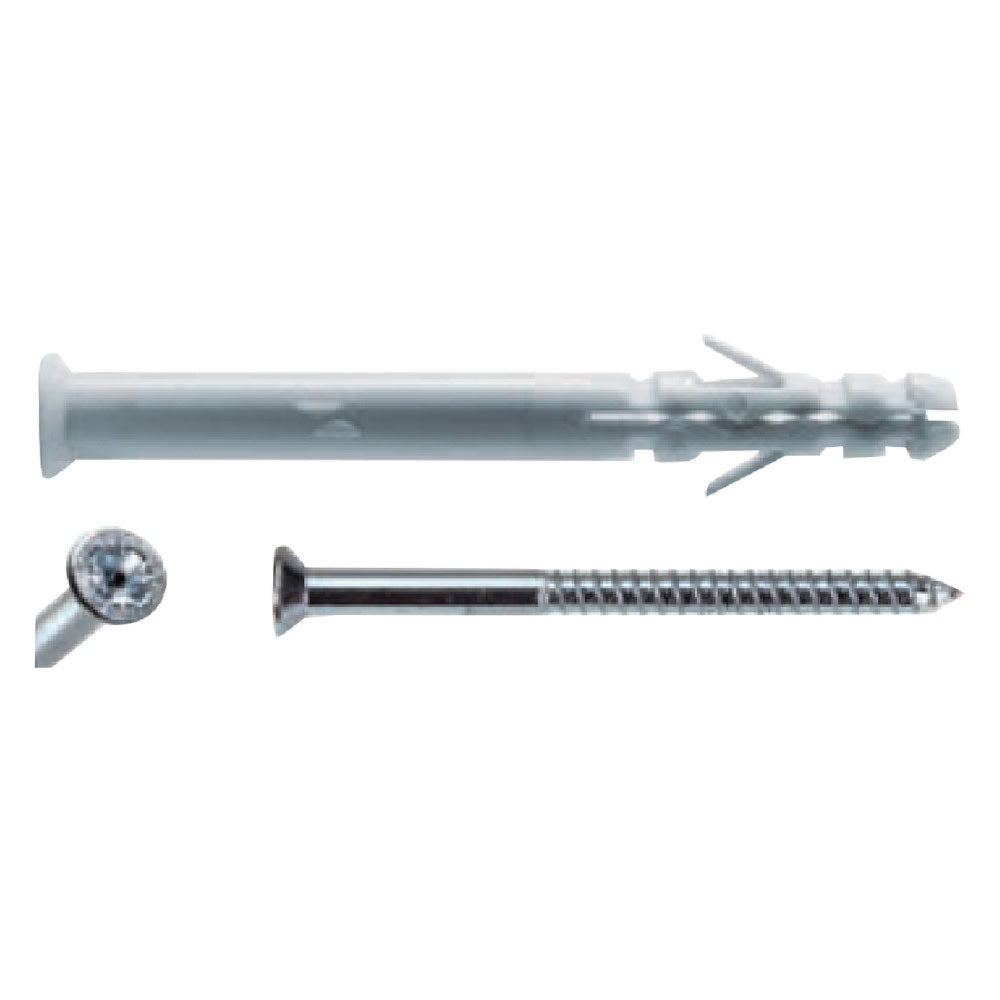 TASSELLO NYLON C6A60VT  6 x 60 - vite 4 x 65- 150 pezzi  - G&B