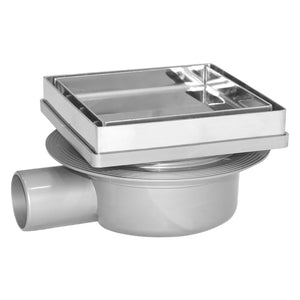 CHIUSINO SIFONATO TELESCOPICO PORTA PIASTRELLA cm 13 x 13 x h. 7,6 - 8,1 - attacco Ã? 40 mm