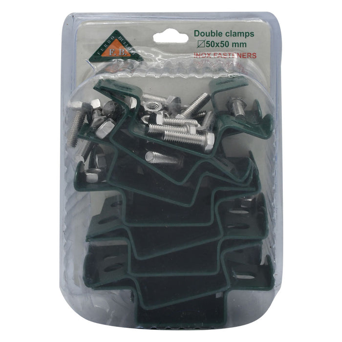 COLLARE DI FISSAGGIO DOPPIO IN ACCIAIO verniciato verde  - FERRO BULLONI