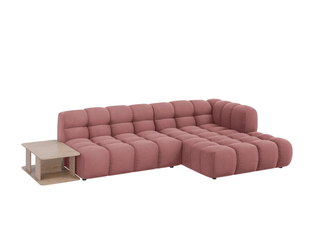 Cosmopolitan Design - Divano angolare modulare destro "Sky" 4 posti in velluto salmone 