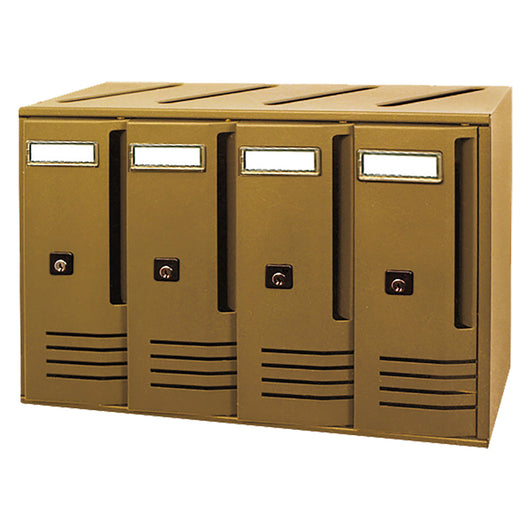 CASSETTA POSTALE SERIE 'CUBO' C4 - cm 42 x 17,5 x H 30 verniciata bronzo  - ALUBOX