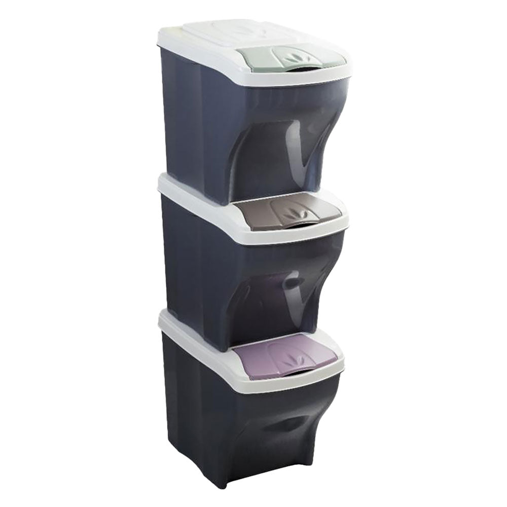 PATTUMIERA RACCOLTA DIFFERENZIATA SET 'POKER TRIS' 20 lt. cm 28 x 40 x 31 h  - BAMA