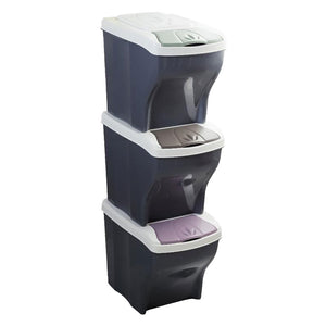 PATTUMIERA RACCOLTA DIFFERENZIATA SET 'POKER TRIS' 20 lt. cm 28 x 40 x 31 h  - BAMA