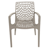 SEDIA IN POLIPROPILENE CON BRACCIOLI 'GRUVYER' moka  - GRANDSOLEIL