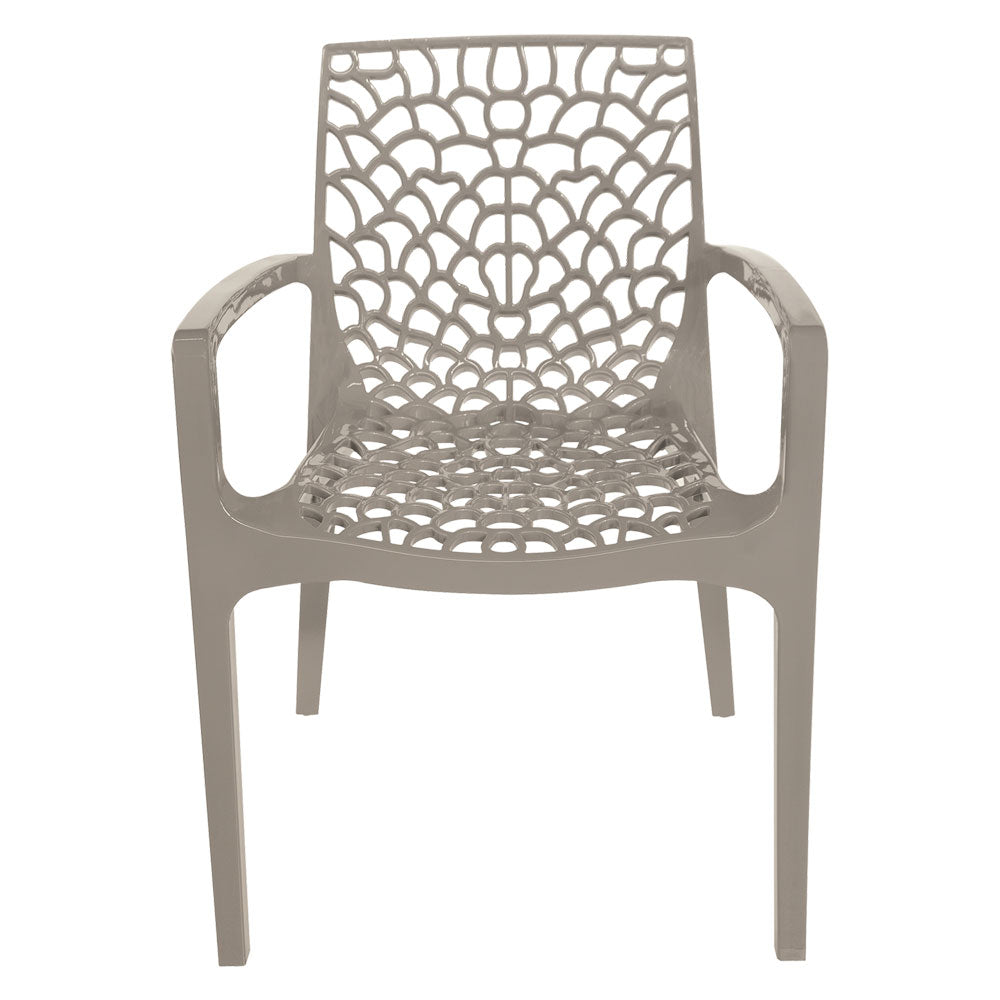 SEDIA IN POLIPROPILENE CON BRACCIOLI 'GRUVYER' juta  - GRANDSOLEIL