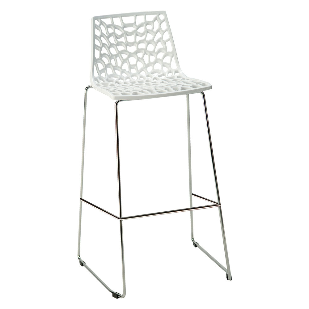 SEDIA SGABELLO IN METALLO / PLASTICA 'SPIDER' seduta bianca  - GRANDSOLEIL