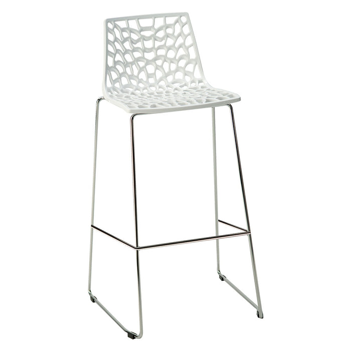SEDIA SGABELLO IN METALLO / PLASTICA 'SPIDER' seduta bianca  - GRANDSOLEIL
