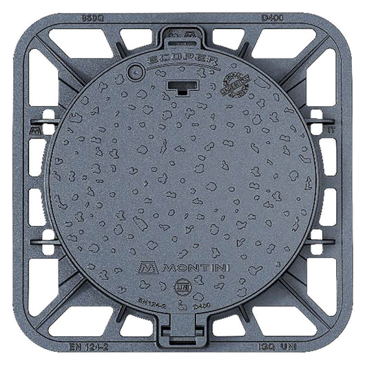 CHIUSINO IN GHISA CLASSE D400 ECOPER Q - 85 x 85 - botola 65 cm / Kg 60,5  - MONTINI