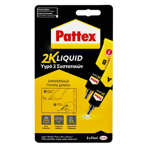 PATTEX ADESIVO '2K LIQUID' ml. 22 (2 x 11)- 6 pezzi  - PATTEX