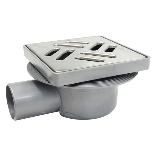 CHIUSINO SIFONATO REGOLABILE GRIGLIA ACCIAIO cm 11 x 11 x h. 7 - attacco Ã? 40 mm