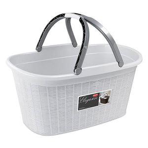 CESTA PORTABIANCHERIA 'ELEGANCE' colore bianco  - STEFANPLAST