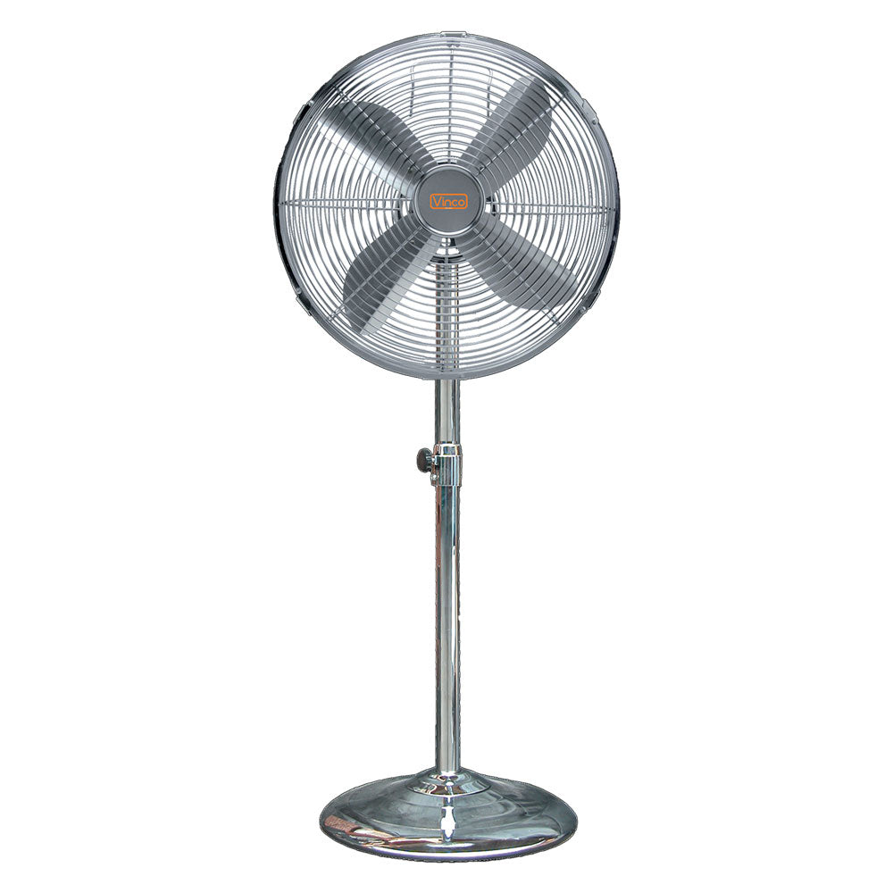VENTILATORE DA PAVIMENTO 'CHROME' 90 W - Ø 50 cm / altezza massima 150 cm  - VINCO