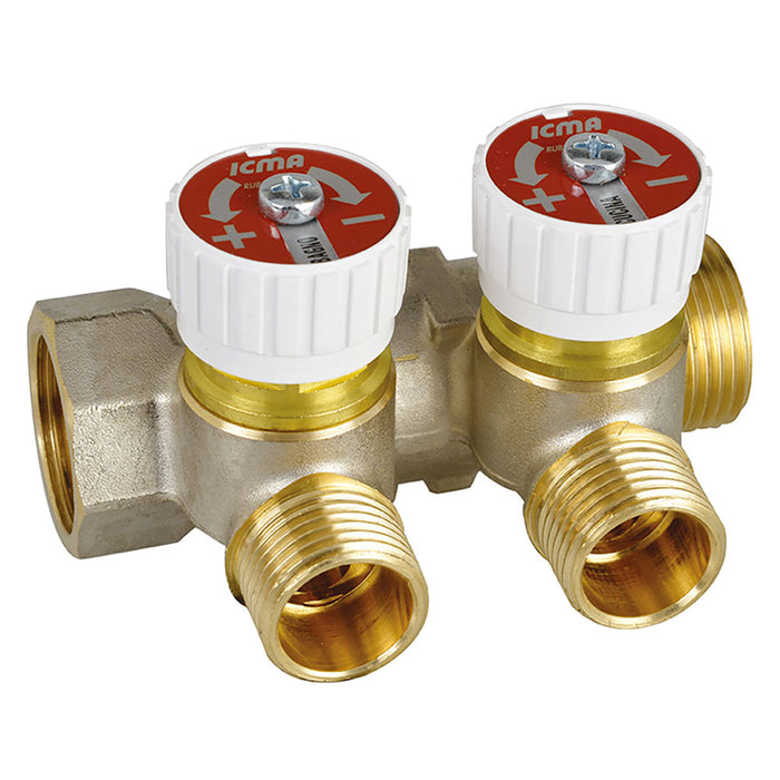 COLLETTORE CON RUBINETTO D'ARRESTO 'ART. 227' 2 vie- 2 pezzi  - ICMA