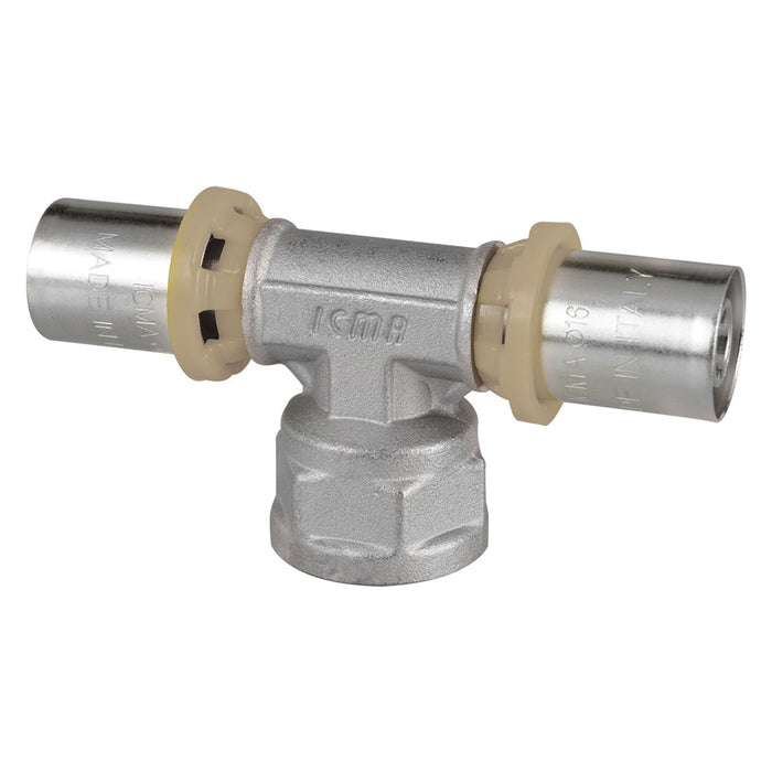 RACCORDO A PRESSARE A 'T' FEMMINA 'ART. 408' 20 x 1/2 x 20- 5 pezzi  - ICMA